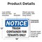 Signmission Trash Container For Tenants Only, 18 in W x Rectangle, Plastic OS-2PACK-NS-P-1218-L-16744 - alternate 6